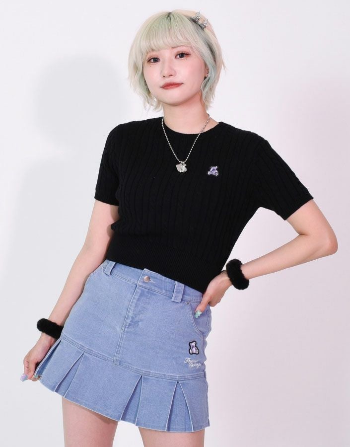 TRAVAS TOKYO【トラバストーキョー】クマワッペンクロップドニット