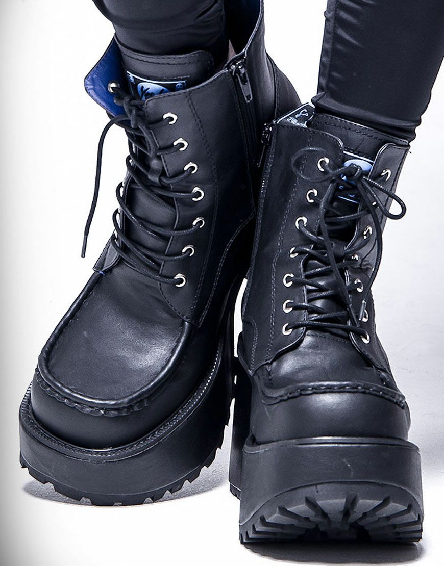 YOSUKE【ヨースケ】メンズ厚底編み上げブーツ/全1色