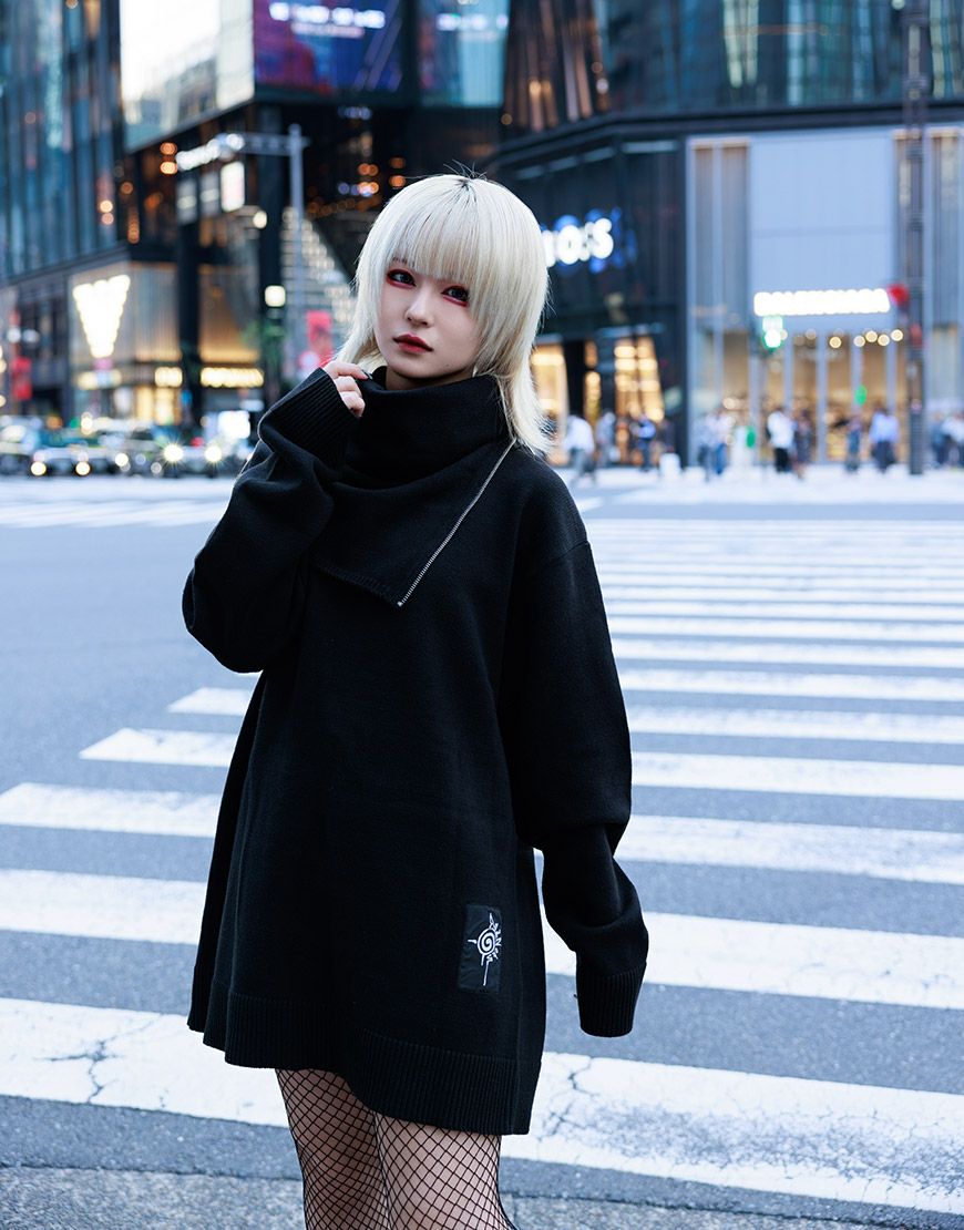 AdaNous【アダナス】ドレープタートルネック変形ニット/全2色