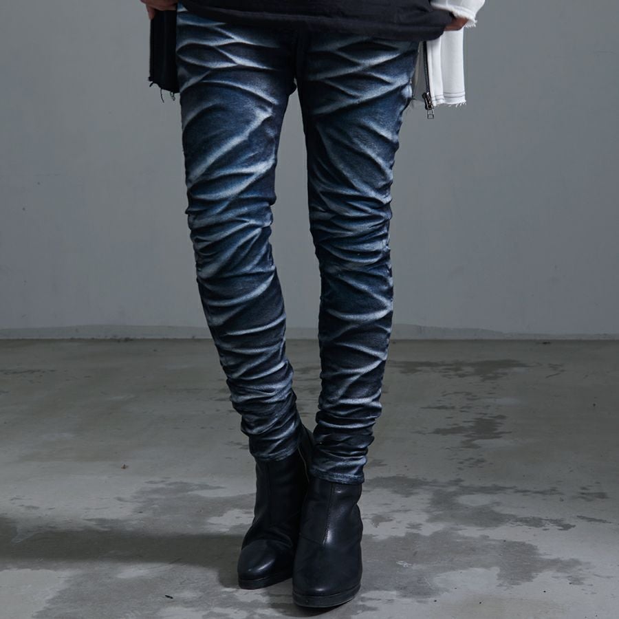 CIVARIZE【シヴァーライズ】パールバインダー立体加工スキニーデニム