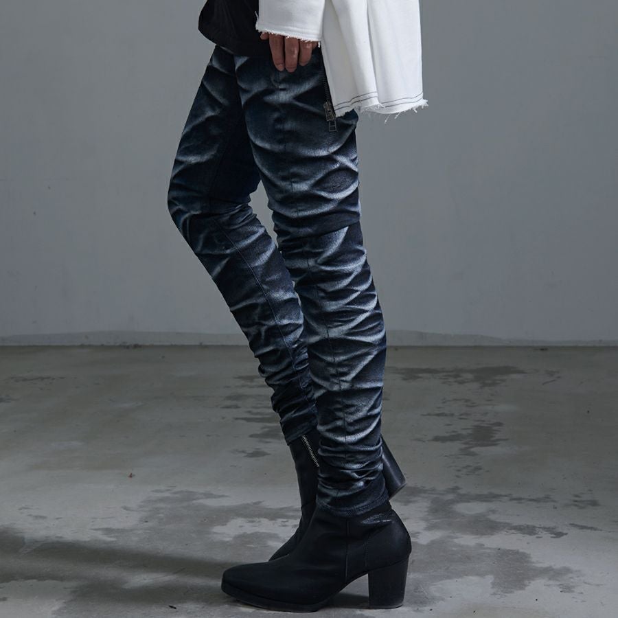 CIVARIZE OMEN シルバー 箔加工 タイトカラースキニーパンツ 44