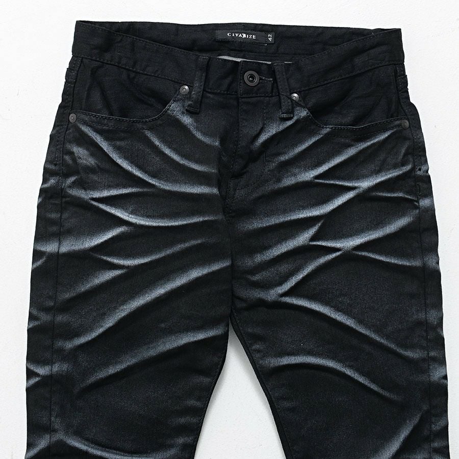 CIVARIZE【シヴァーライズ】パールバインダー立体加工スキニーデニム