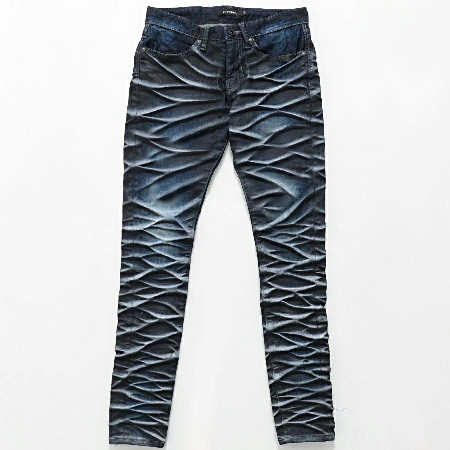 CIVARIZE【シヴァーライズ】パールバインダー立体加工スキニーデニム