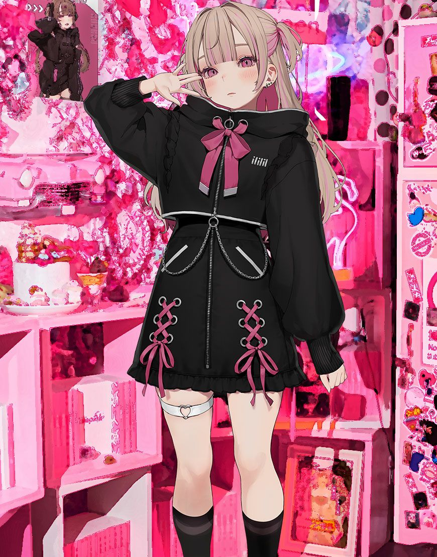 ililil はむねずこ NEZU狂パーカー イルイルイル 受発注］ililil【イルイルイル】はむねずこコラボ NEZU狂セットアップ