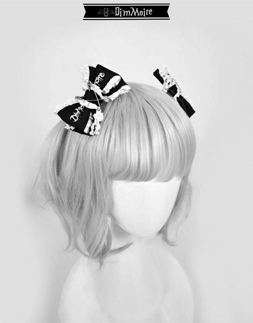 DimMoire【ディムモアール】安全ピン×フリルリボン/D(ヘアゴムタイプ)