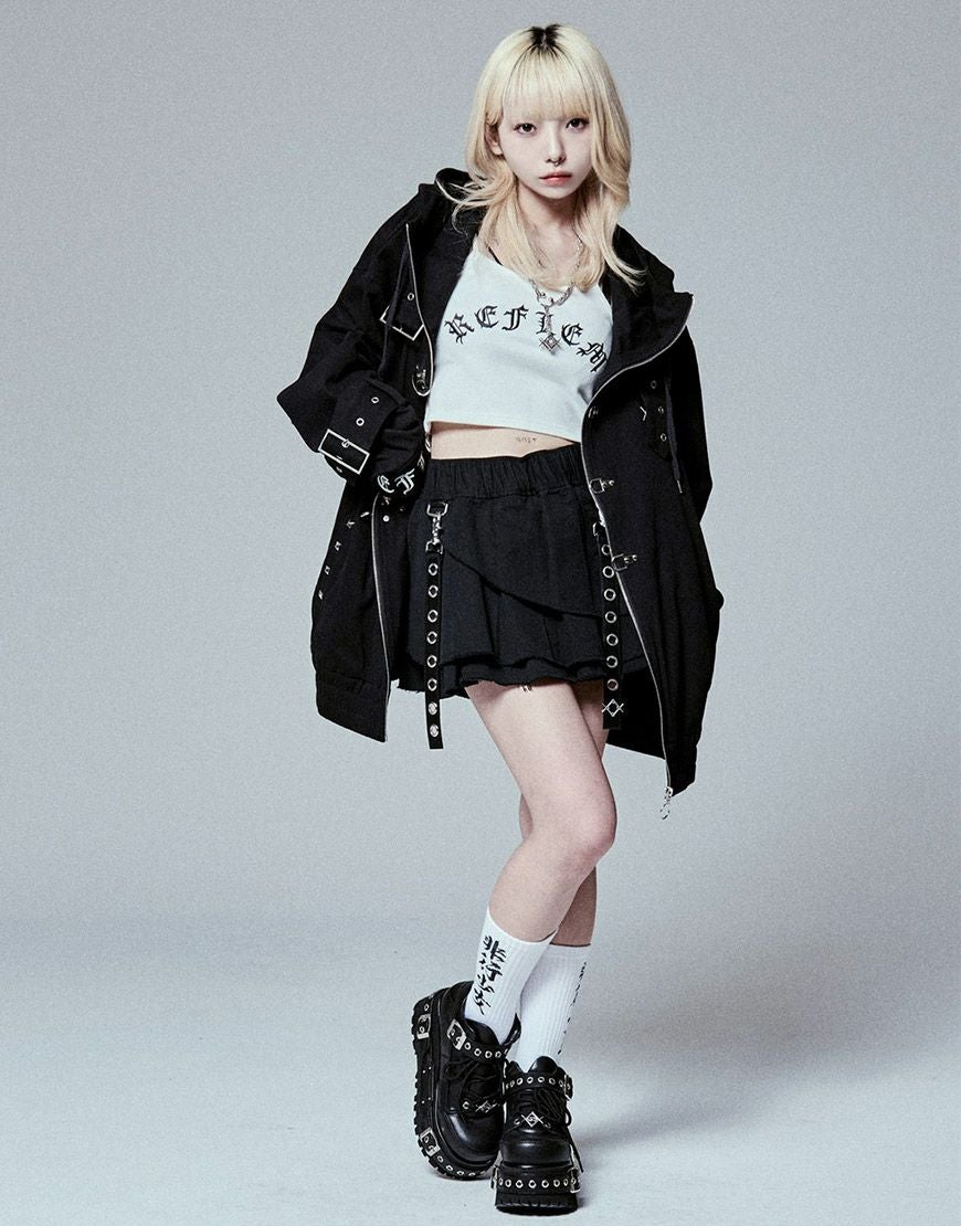 REFLEM【レフレム】ベルト付きフリルスカート/全2色