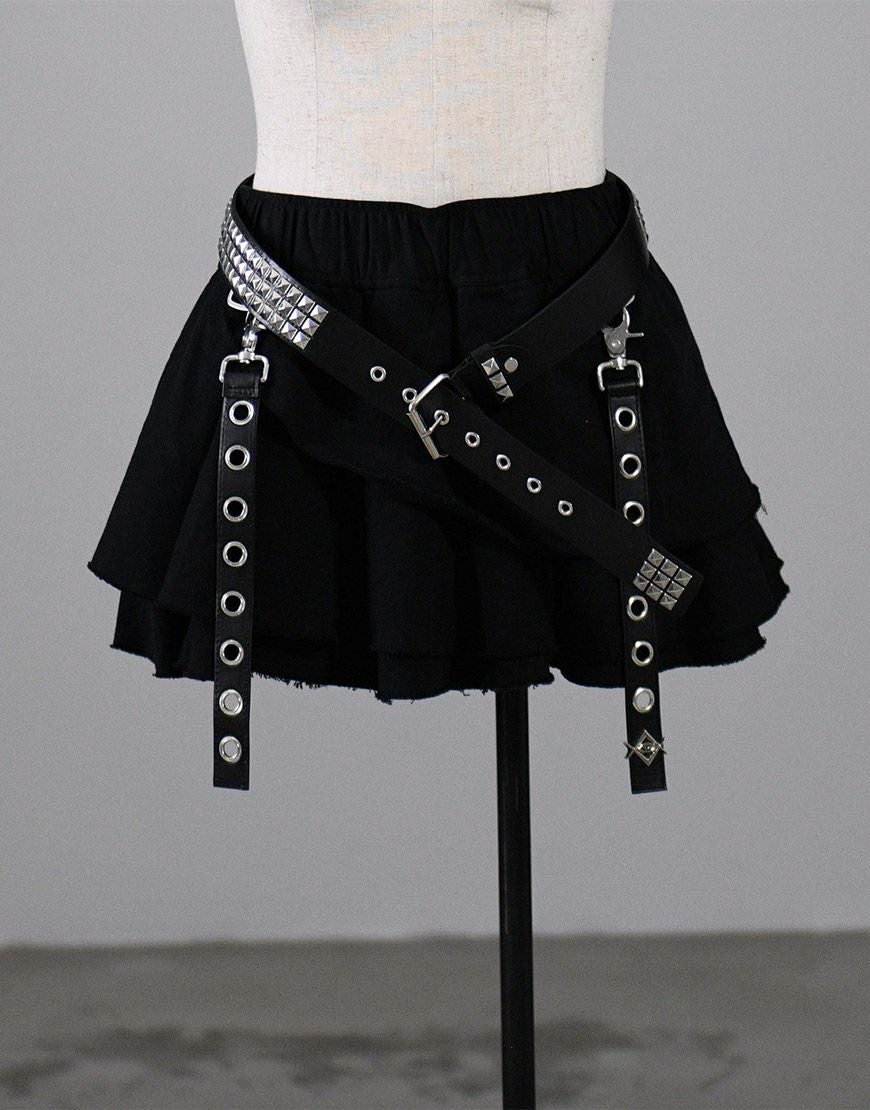 REFLEM【レフレム】ベルト付きフリルスカート/全2色