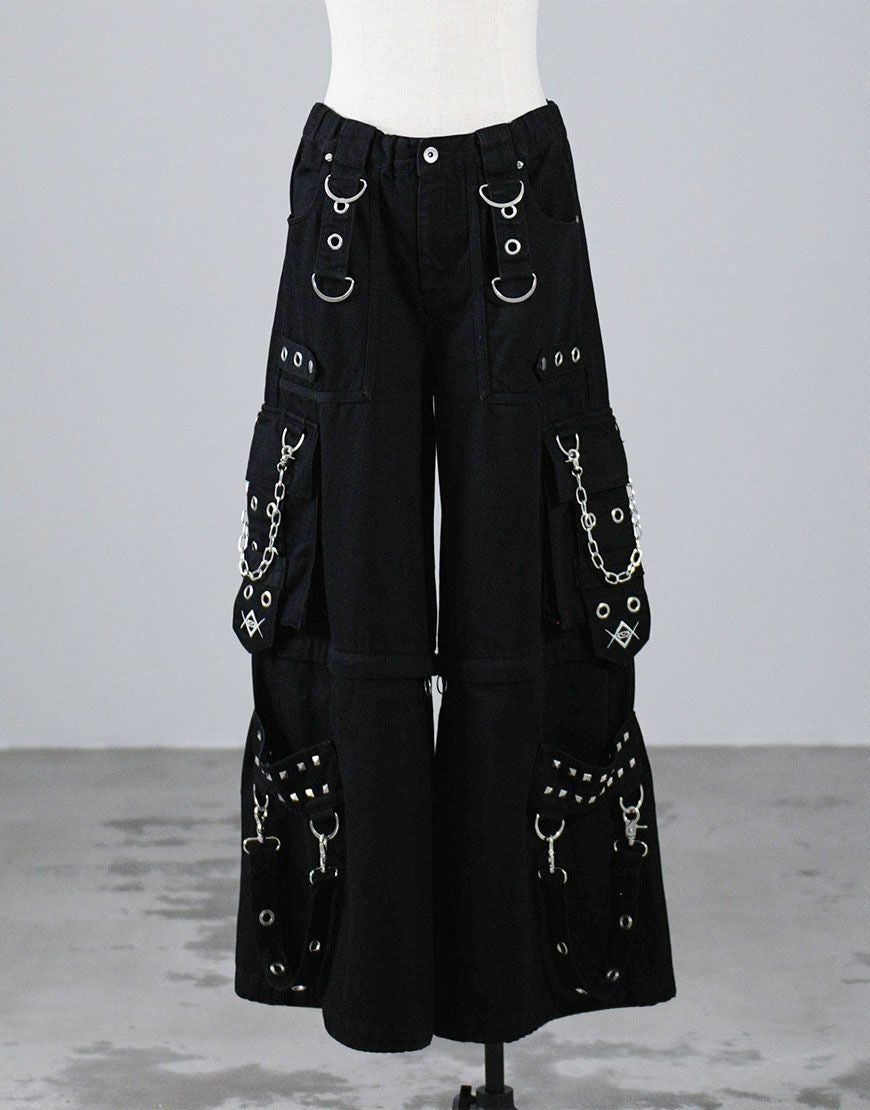 REFLEM【レフレム】2WAYボンテージワイドデニムカーゴパンツ/全2色