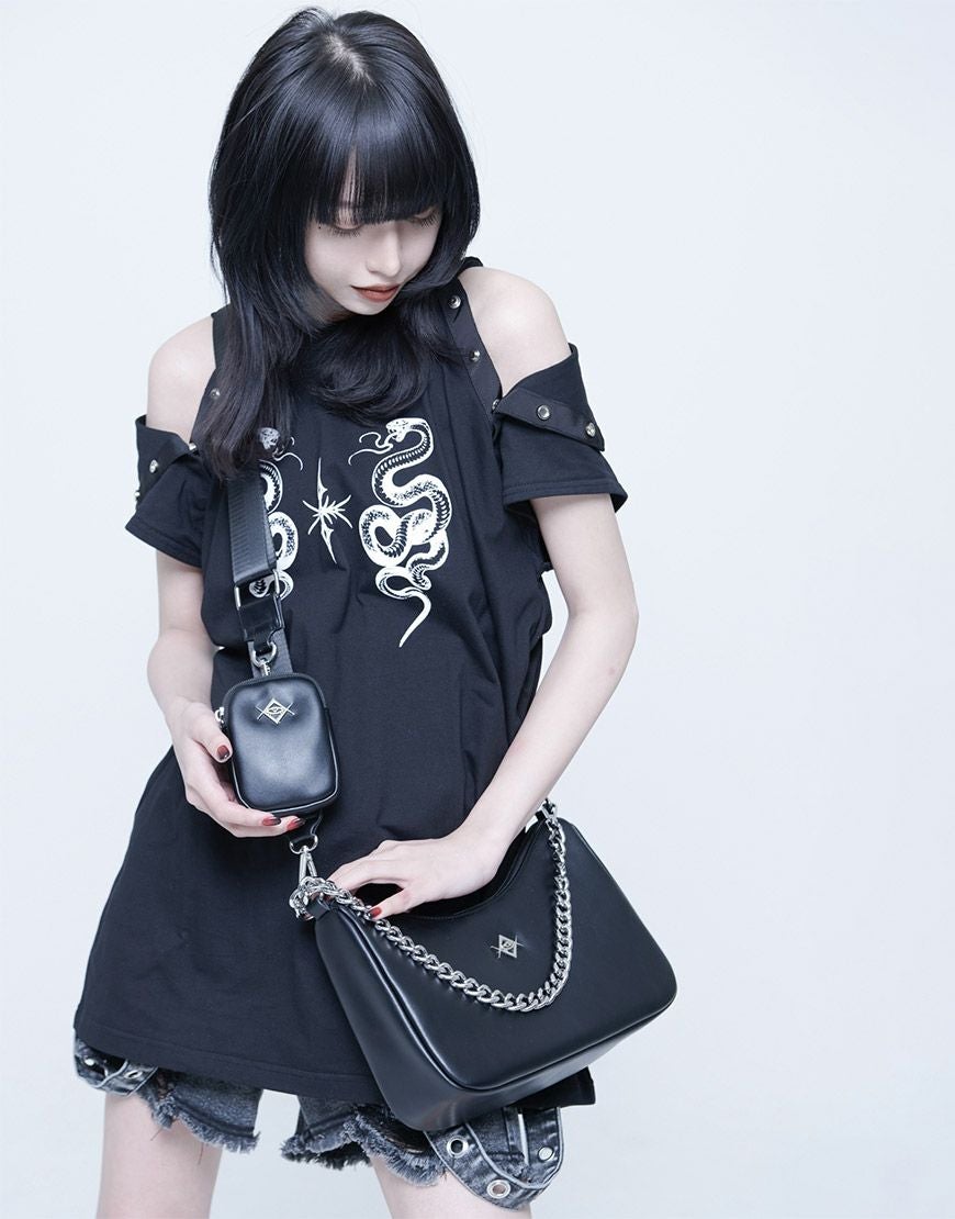 REFLEM【レフレム】PUレザー2WAYオリジナルチャーム付きチェーン