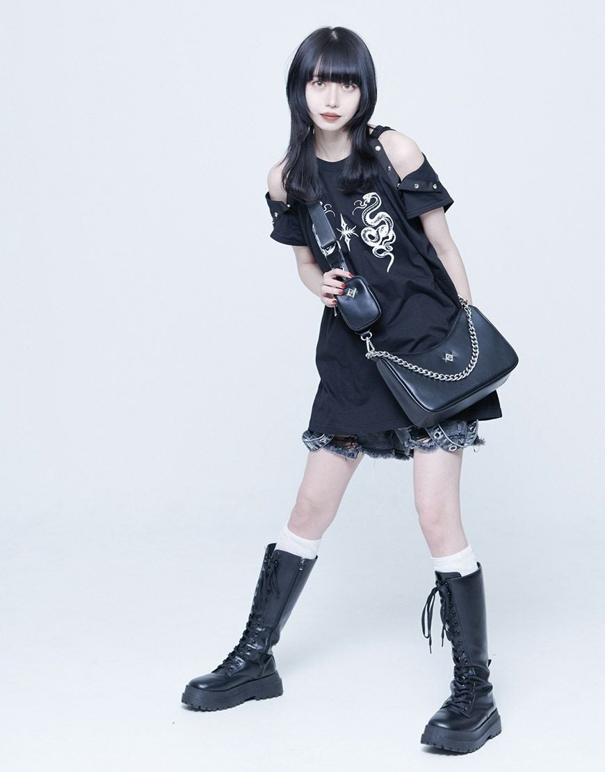 REFLEM【レフレム】PUレザー2WAYオリジナルチャーム付きチェーン