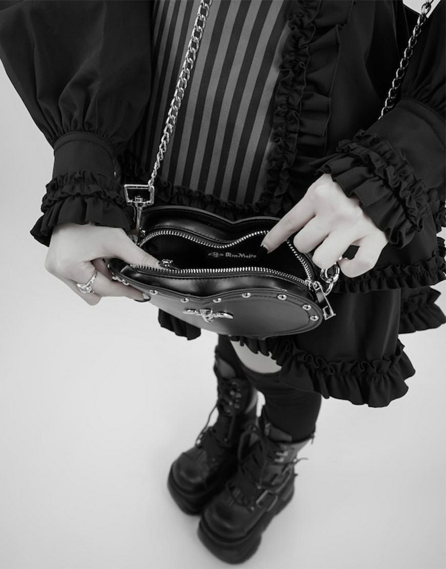 DimMoire【ディムモアール】HeartCoreフリルトートバッグ/Black