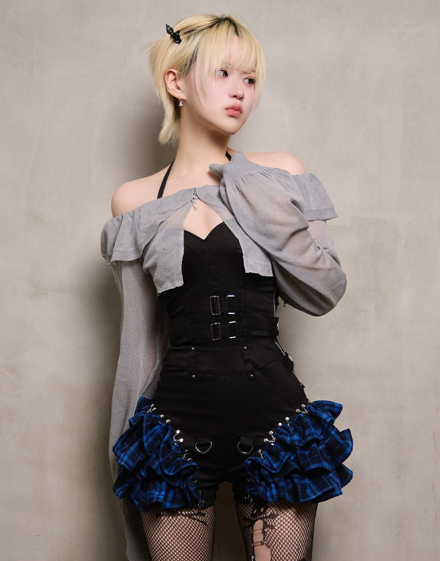 DustDevil【ダストデビル】シアーニットクロップドカーディガン/全2色