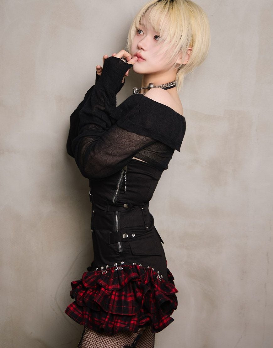 DustDevil【ダストデビル】シアーニットクロップドカーディガン/全2色