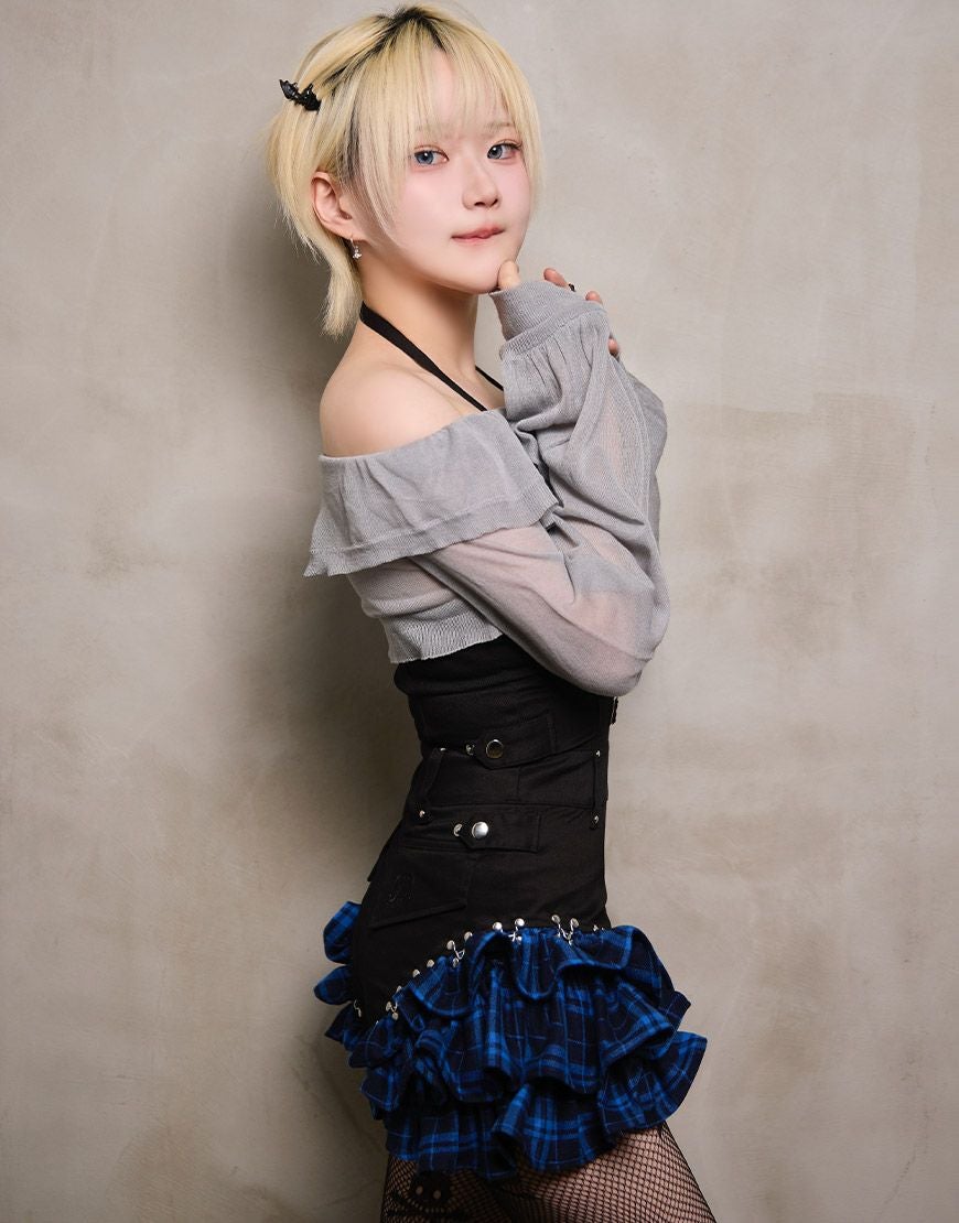 DustDevil【ダストデビル】チェックフリルオールインワンピース/全2色