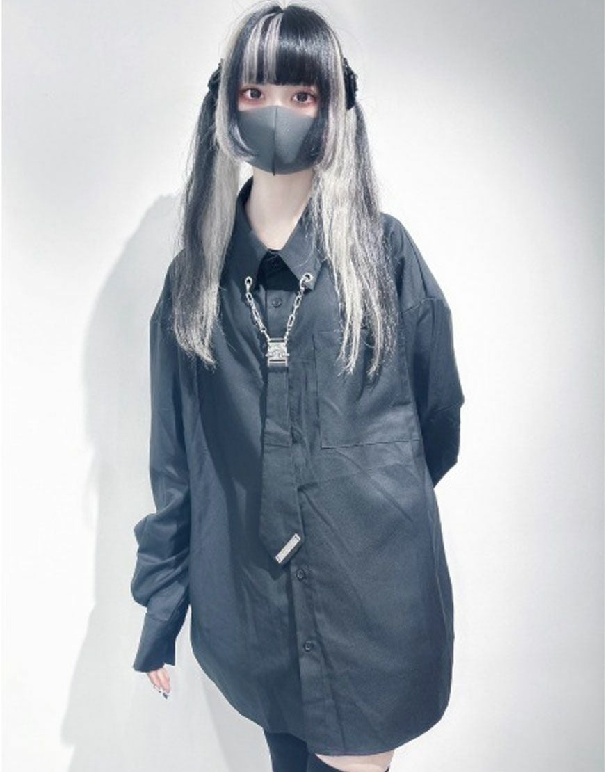 DimMoire【ディムモアール】Gothic学園ボンテ―ジシャツ/Black