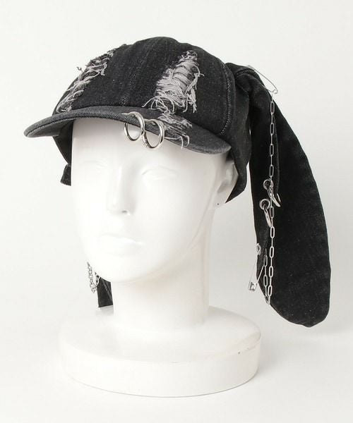 NOVESSEL【ノベセル】ウサ耳ダメージデニムキャップ/全1色