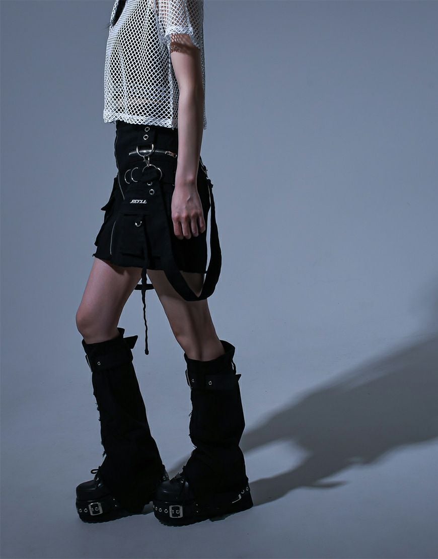 REFLEM【レフレム】レッグカバー付きストレッチボンテージスカート/全1色