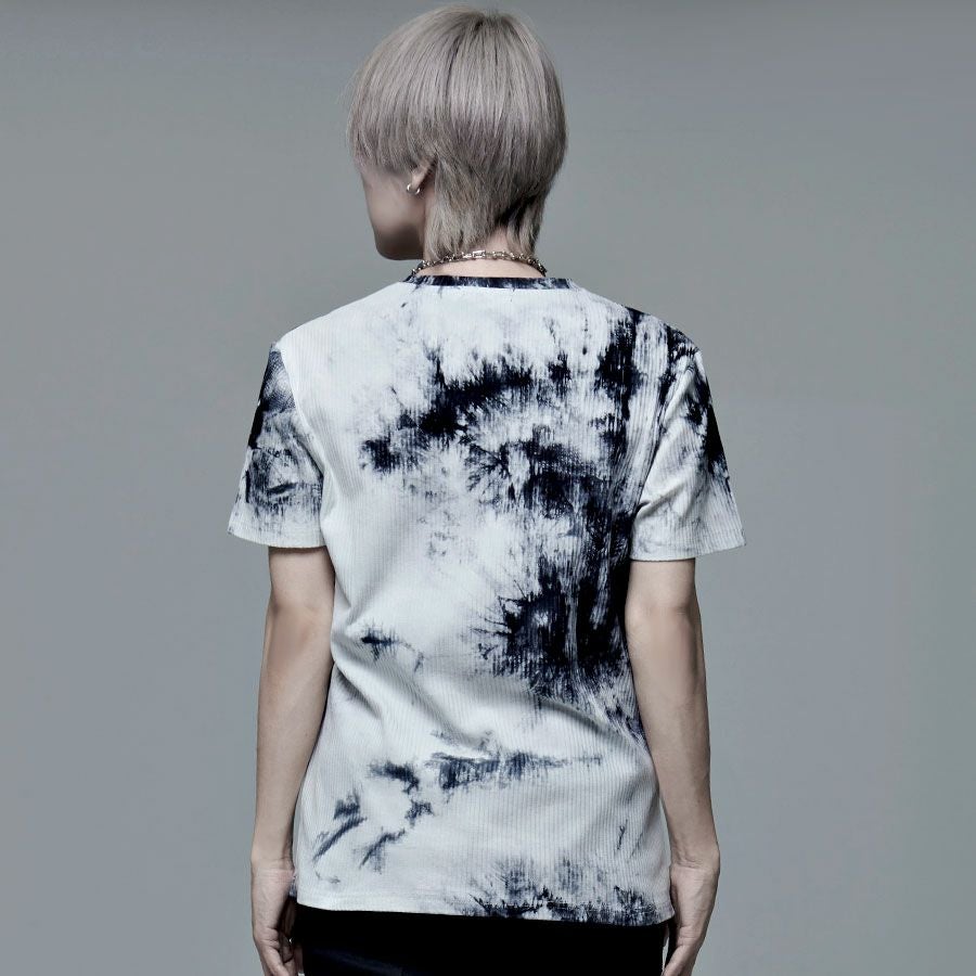 Bernings Sho【バーニングショー】ムラ染めテレコ半袖VネックTシャツ/全2色 Bernings Sho【バーニングショー】ムラ染めテレコ半袖VネックTシャツ/全2色