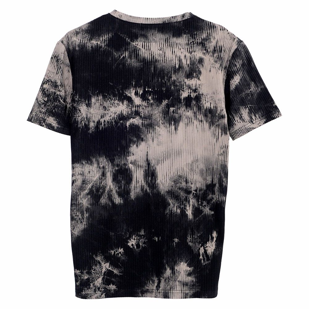 Bernings Sho【バーニングショー】ムラ染めテレコ半袖VネックTシャツ/全2色