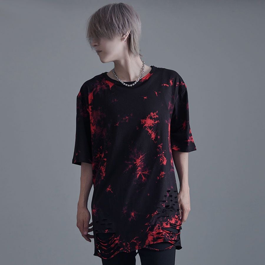 berings sho ラメ swag tシャツ Bernings Sho【バーニングショー】クラッシュ加工タイダイ染めTシャツ