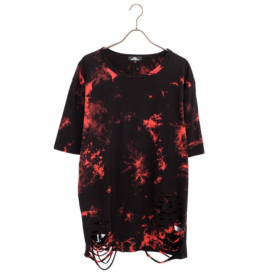Bernings Sho【バーニングショー】クラッシュ加工タイダイ染めTシャツ