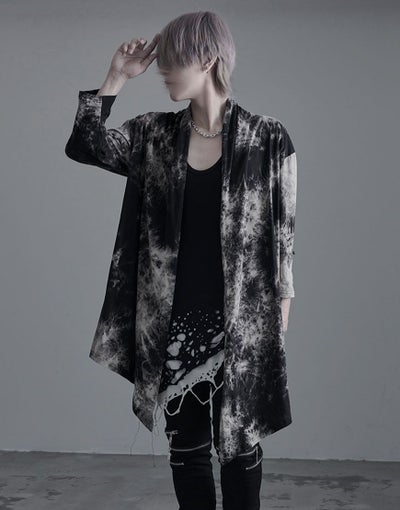 Bernings Sho【バーニングショー】ムラ染め天竺ドレープ7分袖 