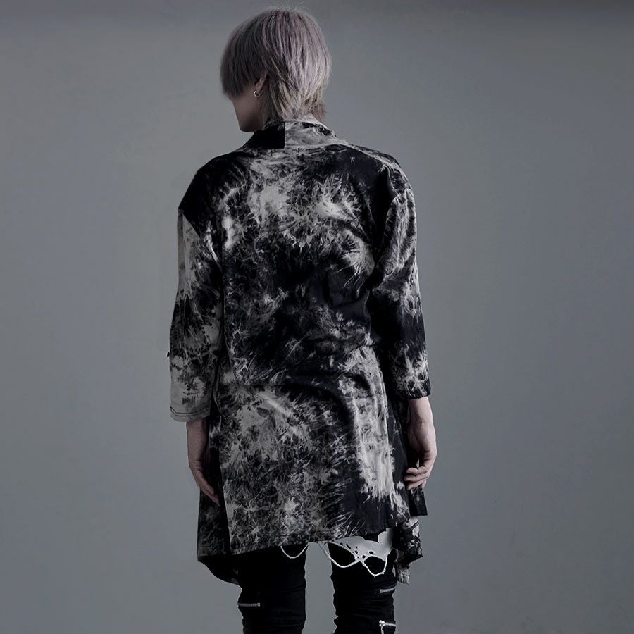 Bernings Sho【バーニングショー】ムラ染め天竺ドレープ7分袖