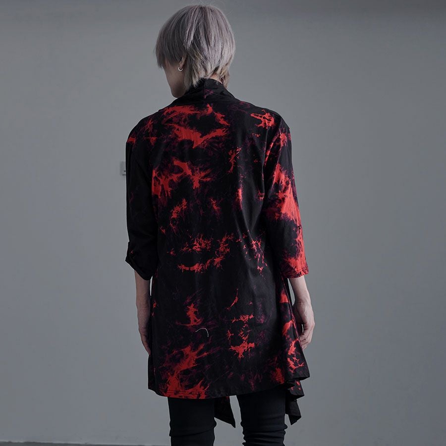 Bernings Sho【バーニングショー】ムラ染め天竺ドレープ7分袖