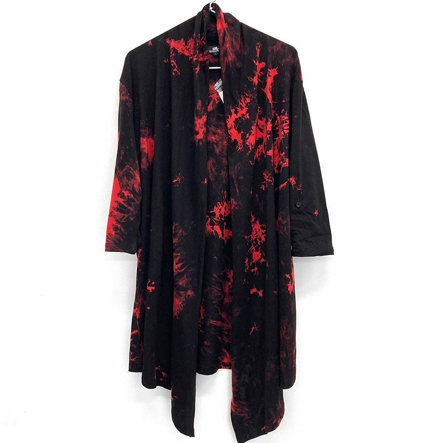 トップス bernings sho cardigan damage destroy Bernings Sho【バーニングショー】ムラ染め天竺ドレープ7分袖
