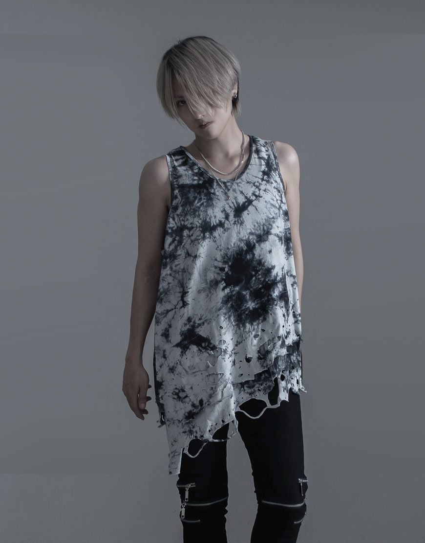 NOVESSEL【ノベセル】クラッシュ加工フェイクレイヤードタンクトップ/全4色