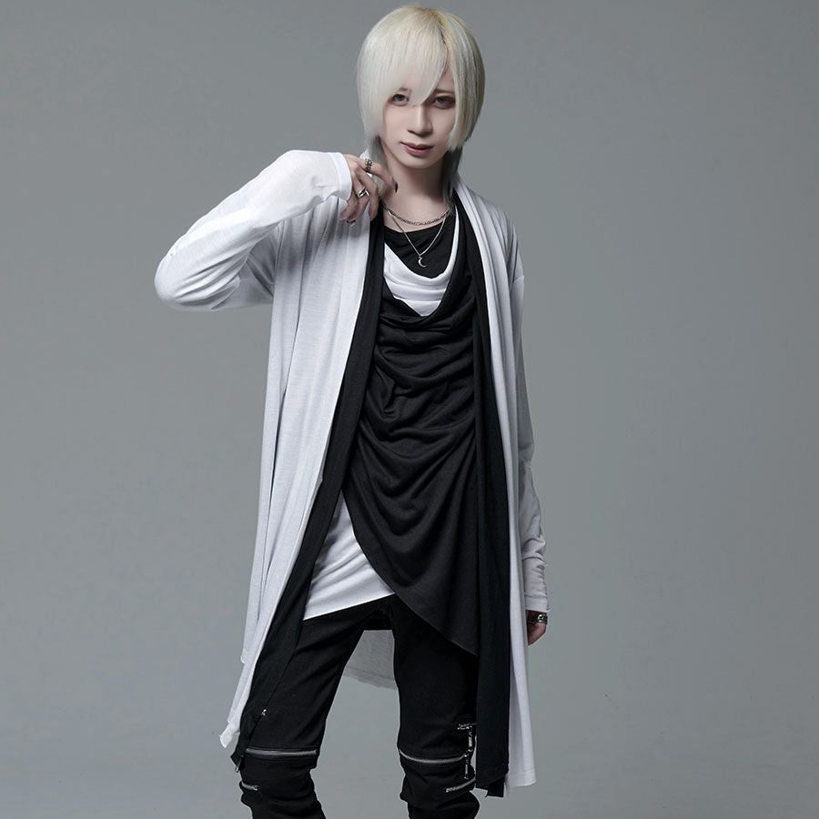 PPFM00s archive drape cardiganドレープカーディガン Bernings Sho【バーニングショー】フェイクレイヤードドレープ
