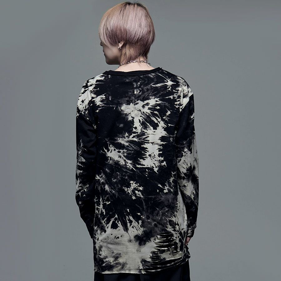 Bernings Sho【バーニングショー】クラッシュ加工タイダイ染めミニ裏毛