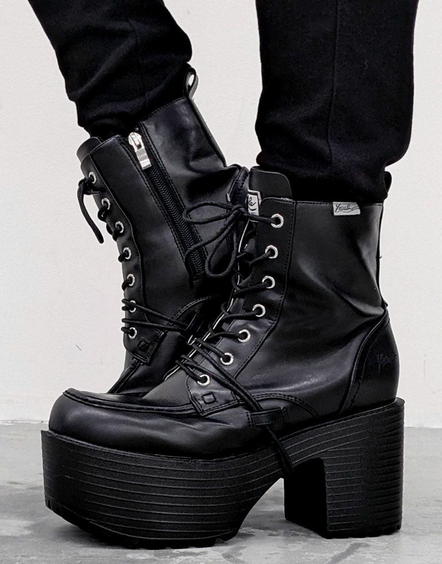 YOSUKE【ヨースケ】メンズ厚底編み上げブーツ/全1色