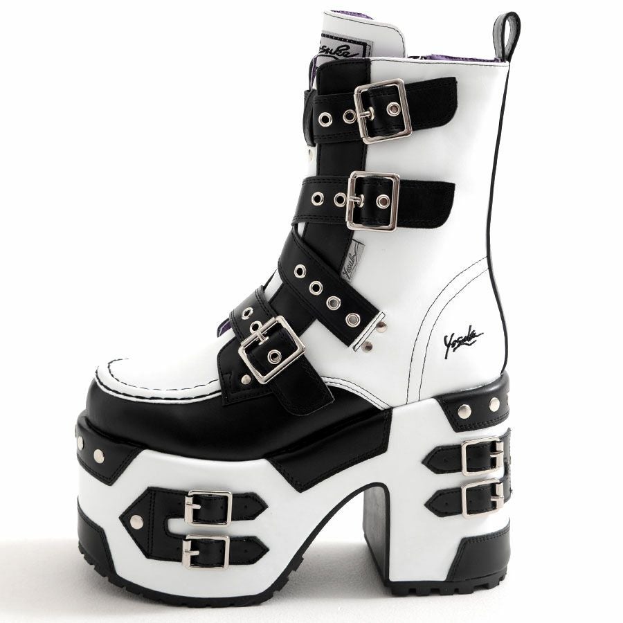 YOSUKE【ヨースケ】レディースデザインベルトスタッズプラットフォーム