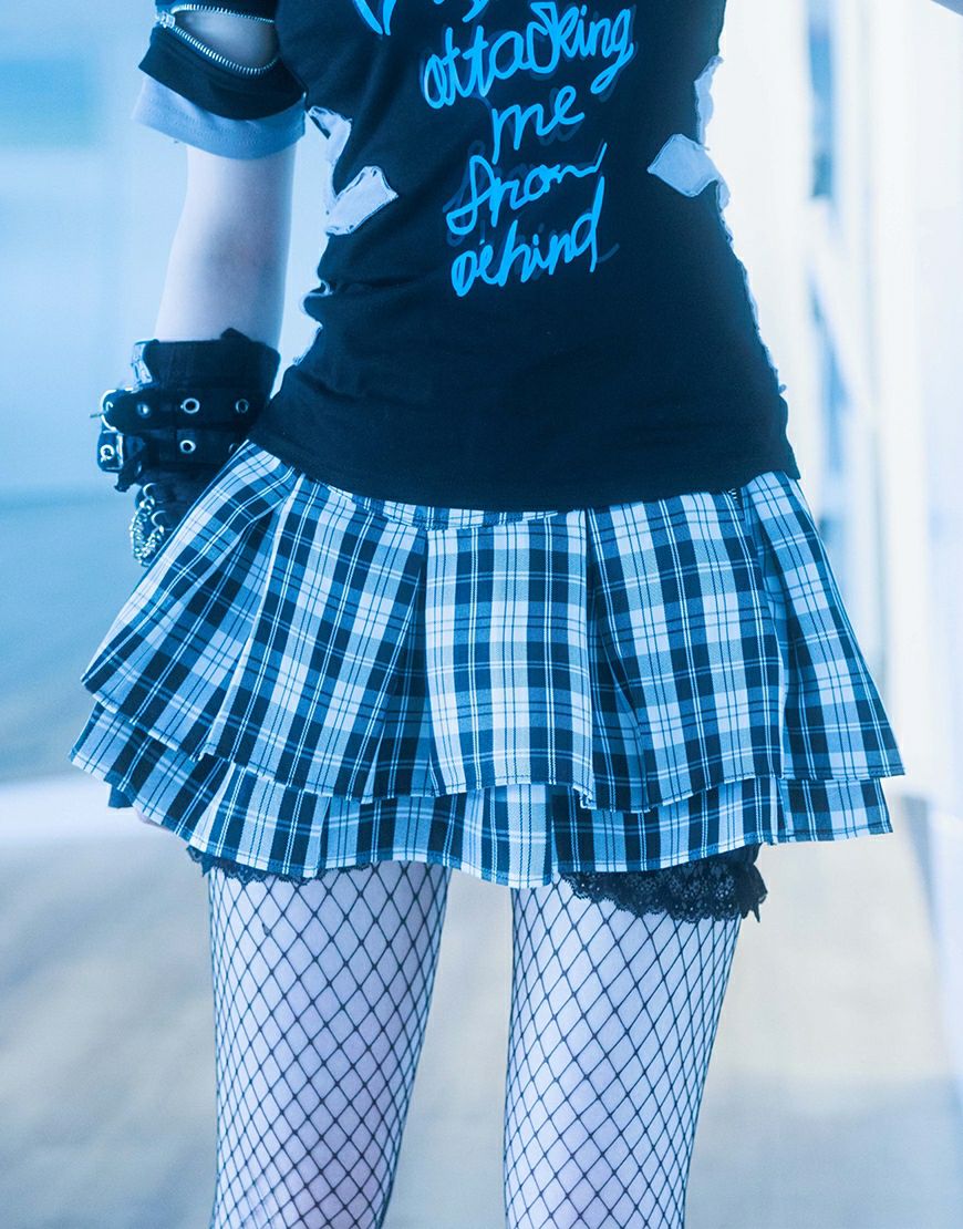 DustDevil【ダストデビル】チェックフリルオールインワンピース/全2色