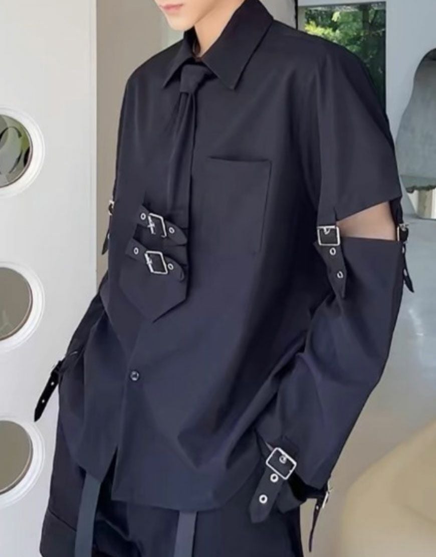 NOVESSEL【ノベセル】ネクタイ付きセパレート長袖シャツ/全1色