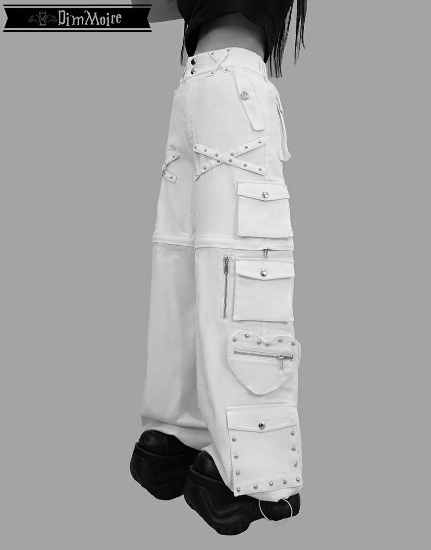 DimMoire【ディムモアール】スタッズカーゴパンツ/White DimMoire【ディムモアール】カーゴフレアパンツ/White