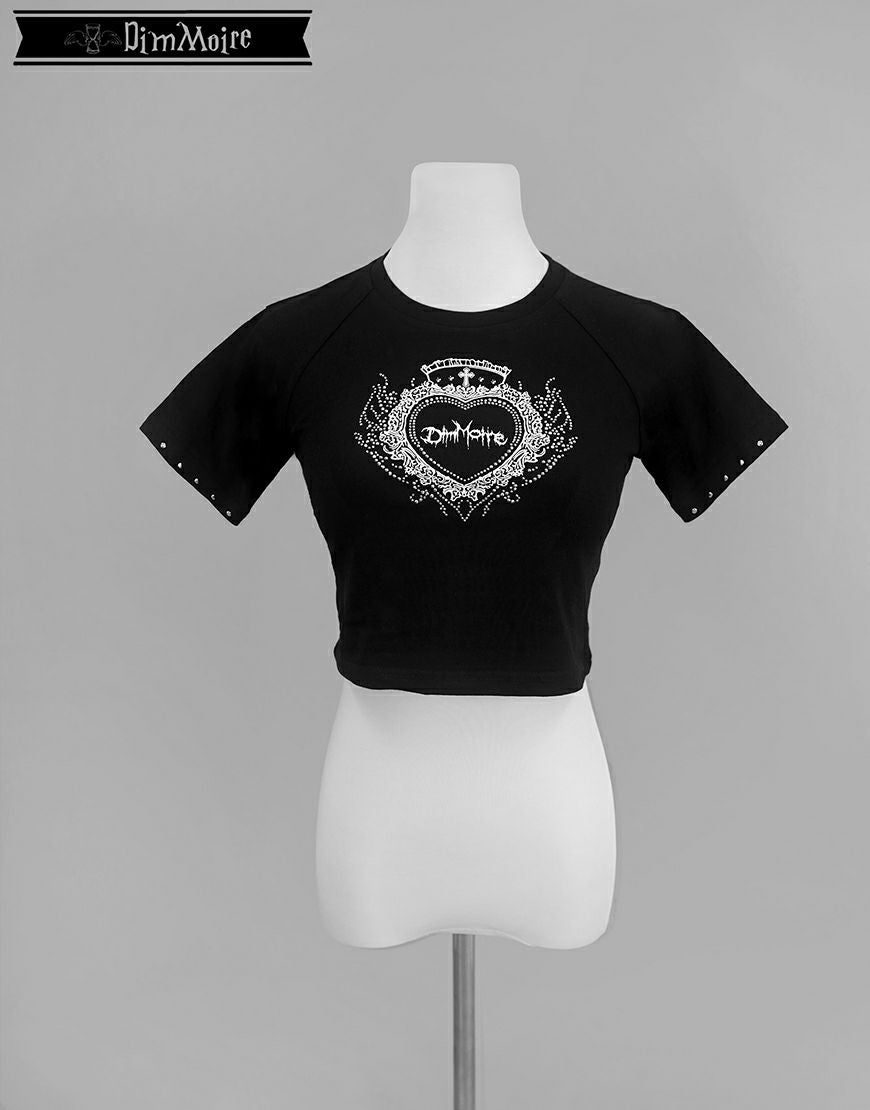 DimMoire【ディムモアール】ラインストーンHeartCoreミニT/Black