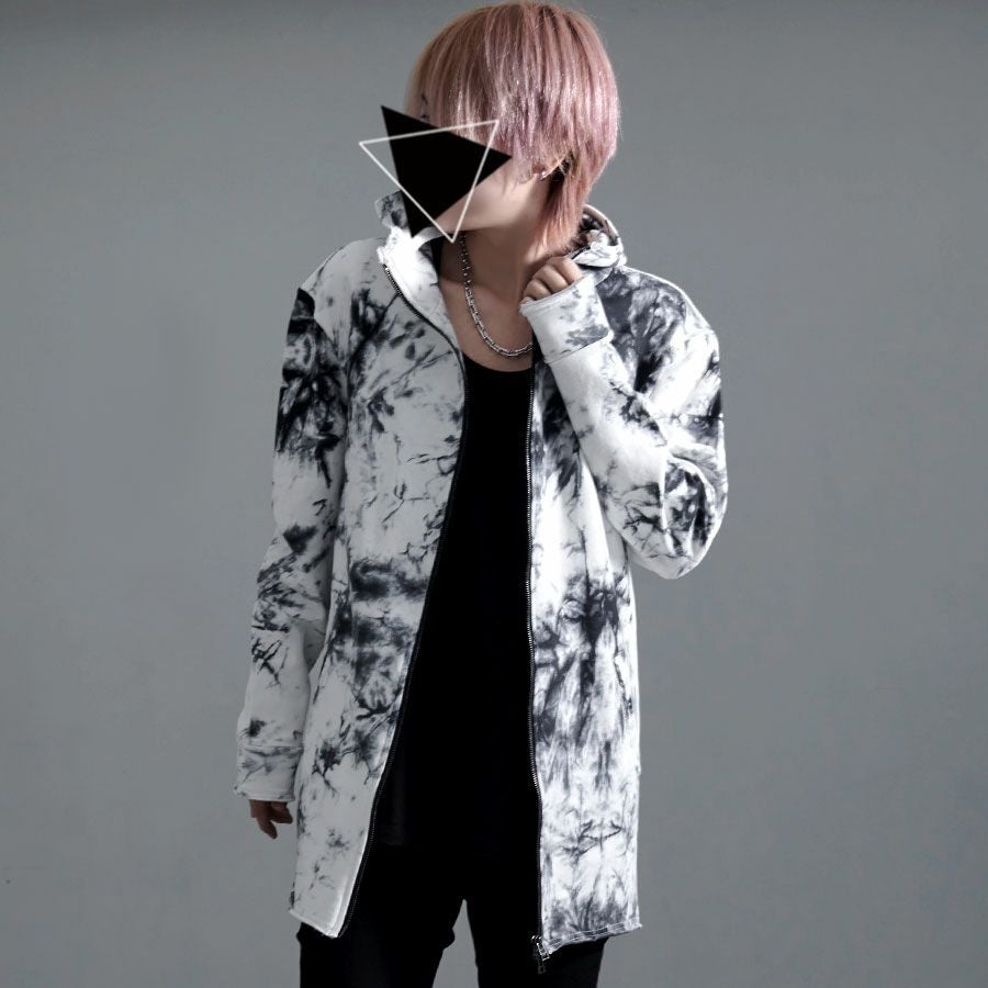 Bernings Sho【バーニングショー】ハイネックムラ染めカットオフジップ