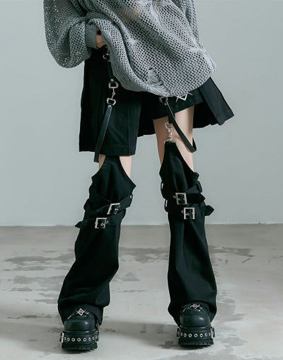 REFLEM【レフレム】レッグカバー付きレイヤードデニムショートパンツ/全2色