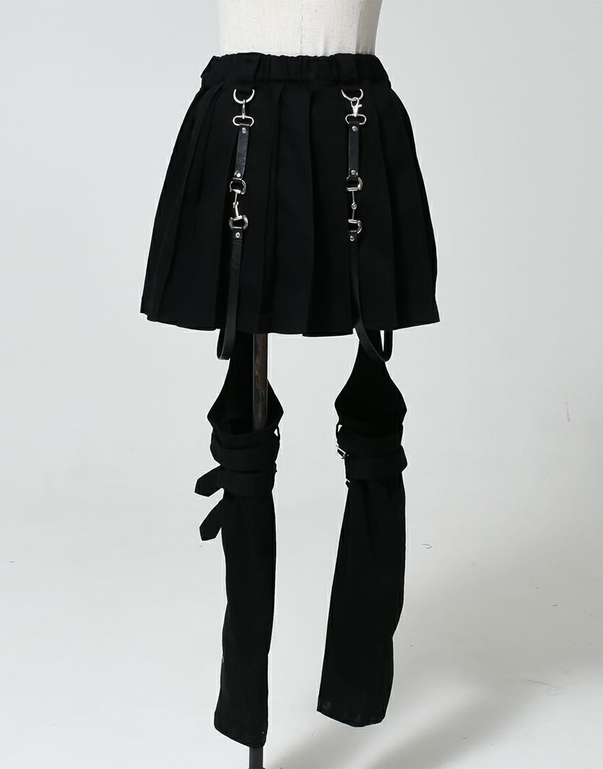 REFLEM【レフレム】レッグカバー付きレイヤードデニムショートパンツ/全2色