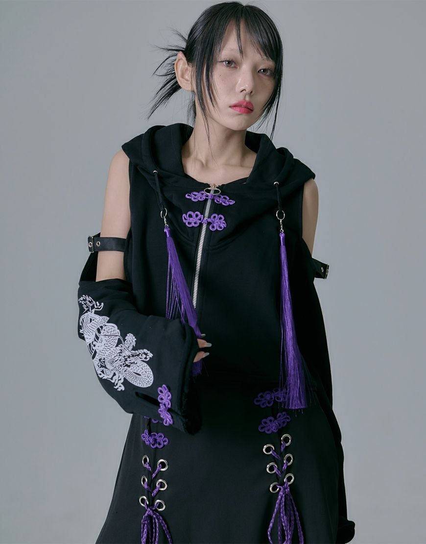 REFLEM【レフレム】クロップドチャイナジップアップパーカー/全2色