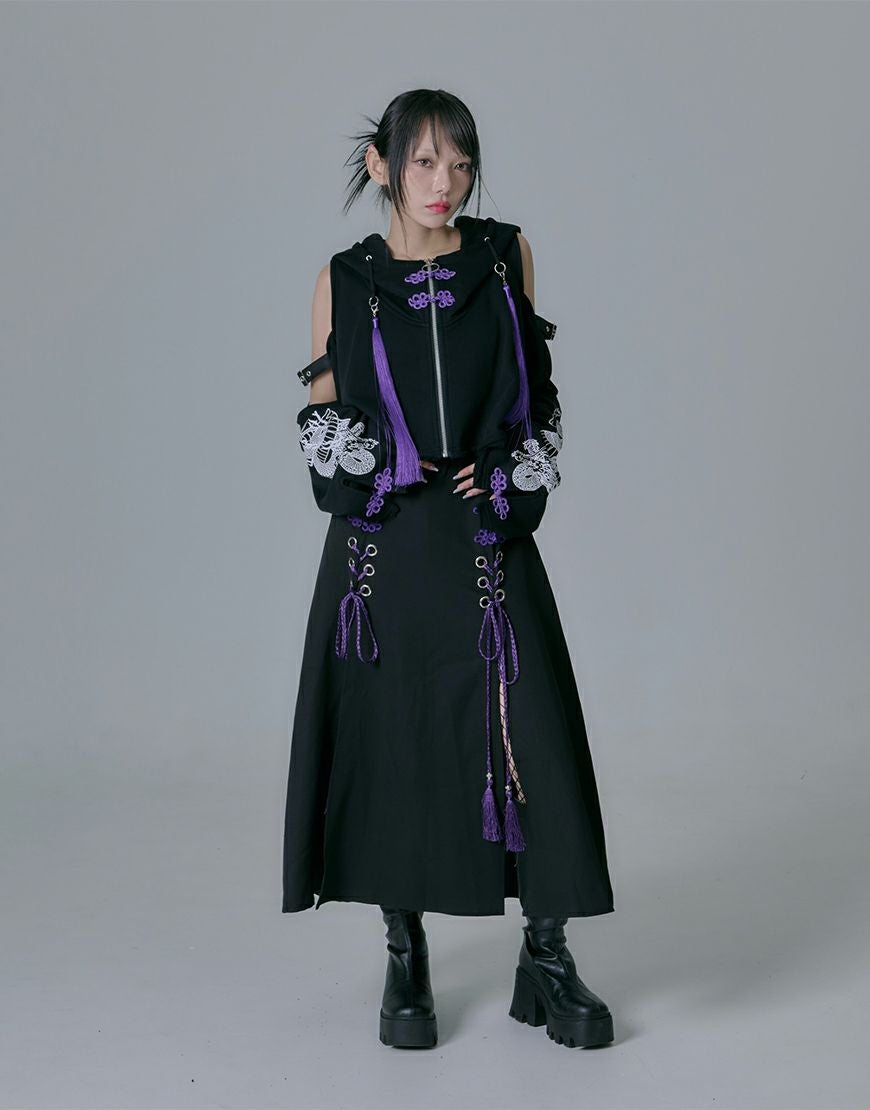 REFLEM【レフレム】クロップドチャイナジップアップパーカー/全2色