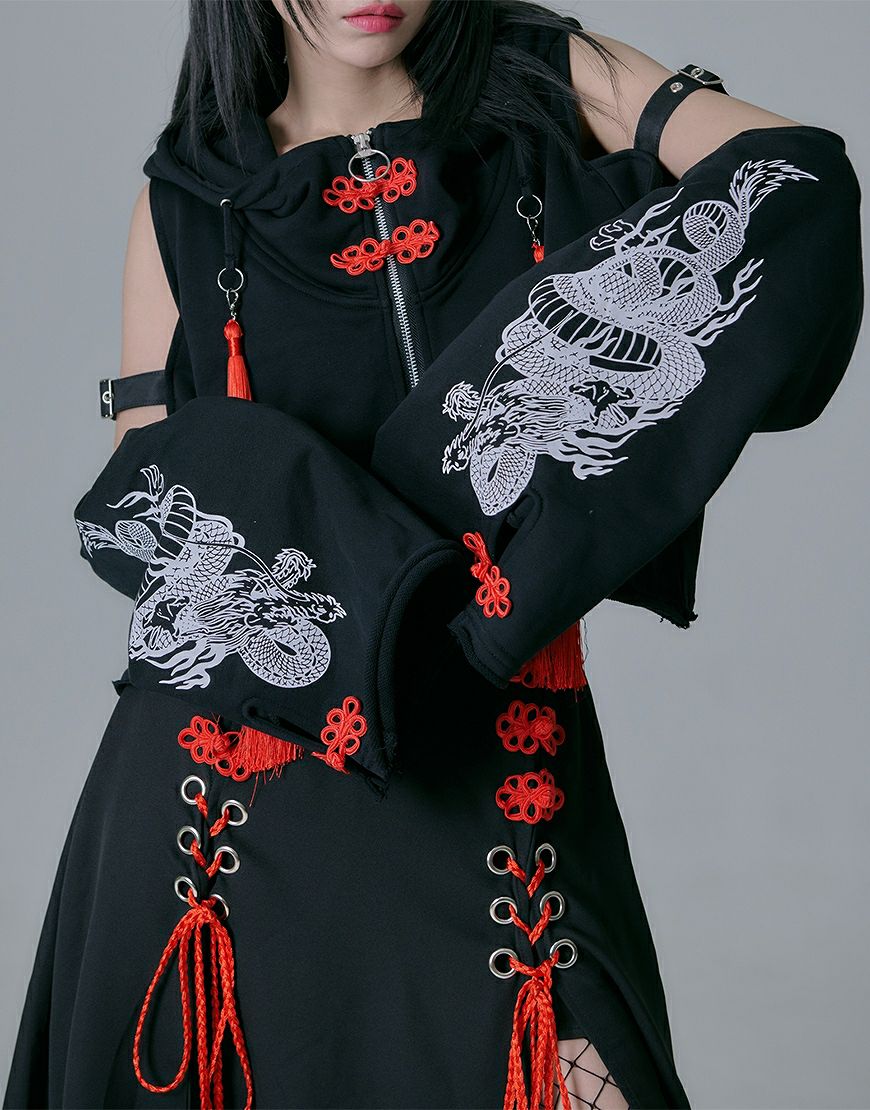 REFLEM【レフレム】クロップドチャイナジップアップパーカー/全2色