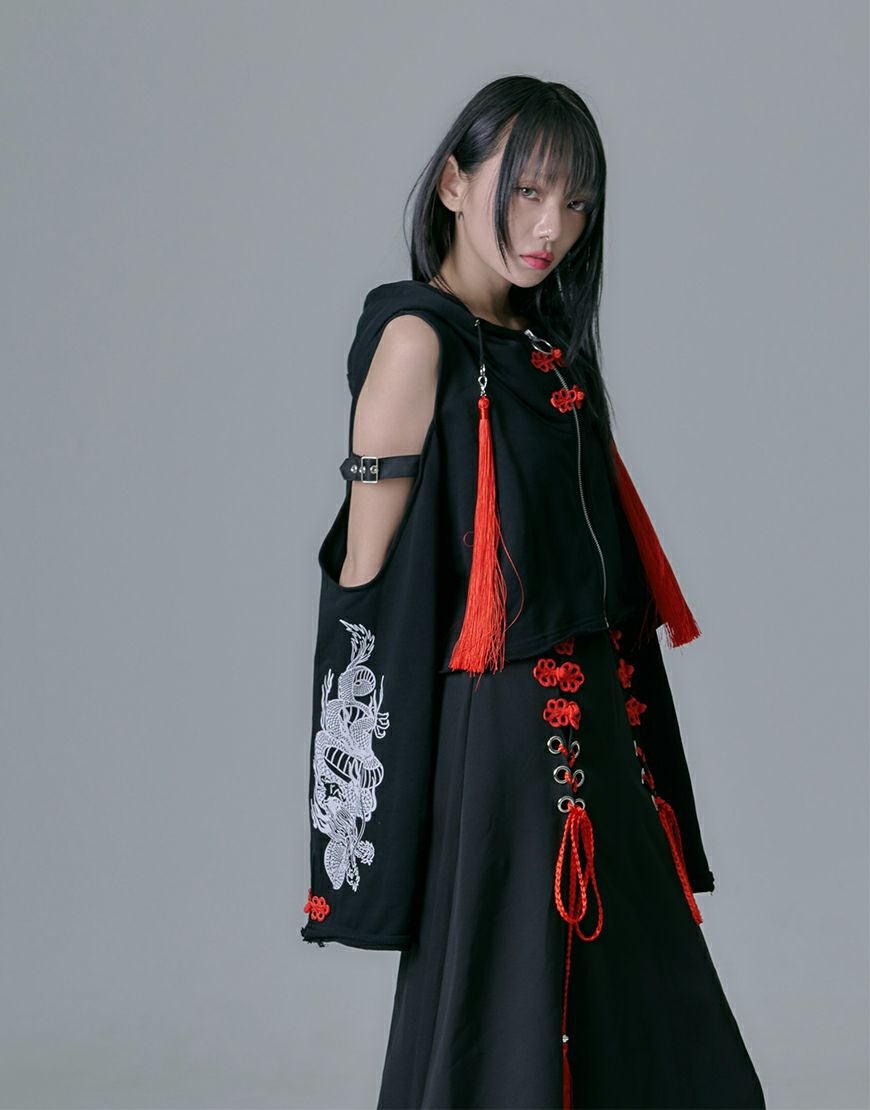 REFLEM【レフレム】クロップドチャイナジップアップパーカー/全2色