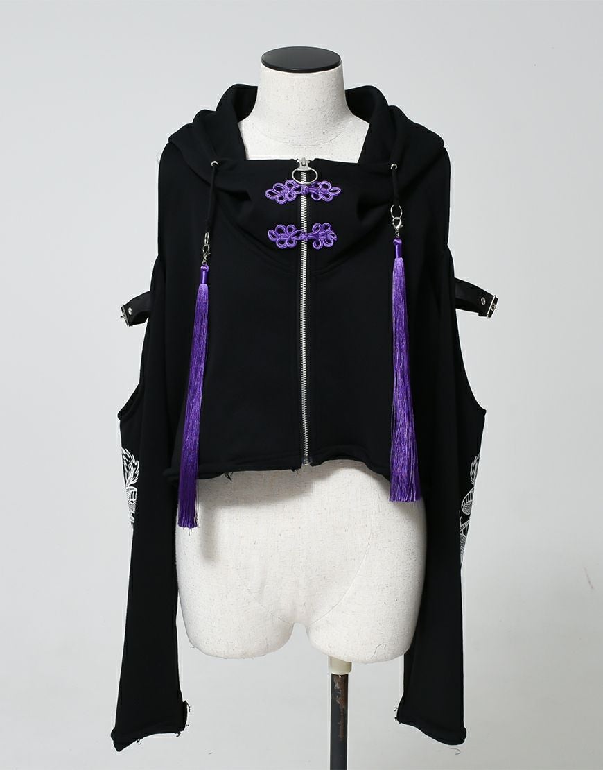 REFLEM【レフレム】クロップドチャイナジップアップパーカー/全2色