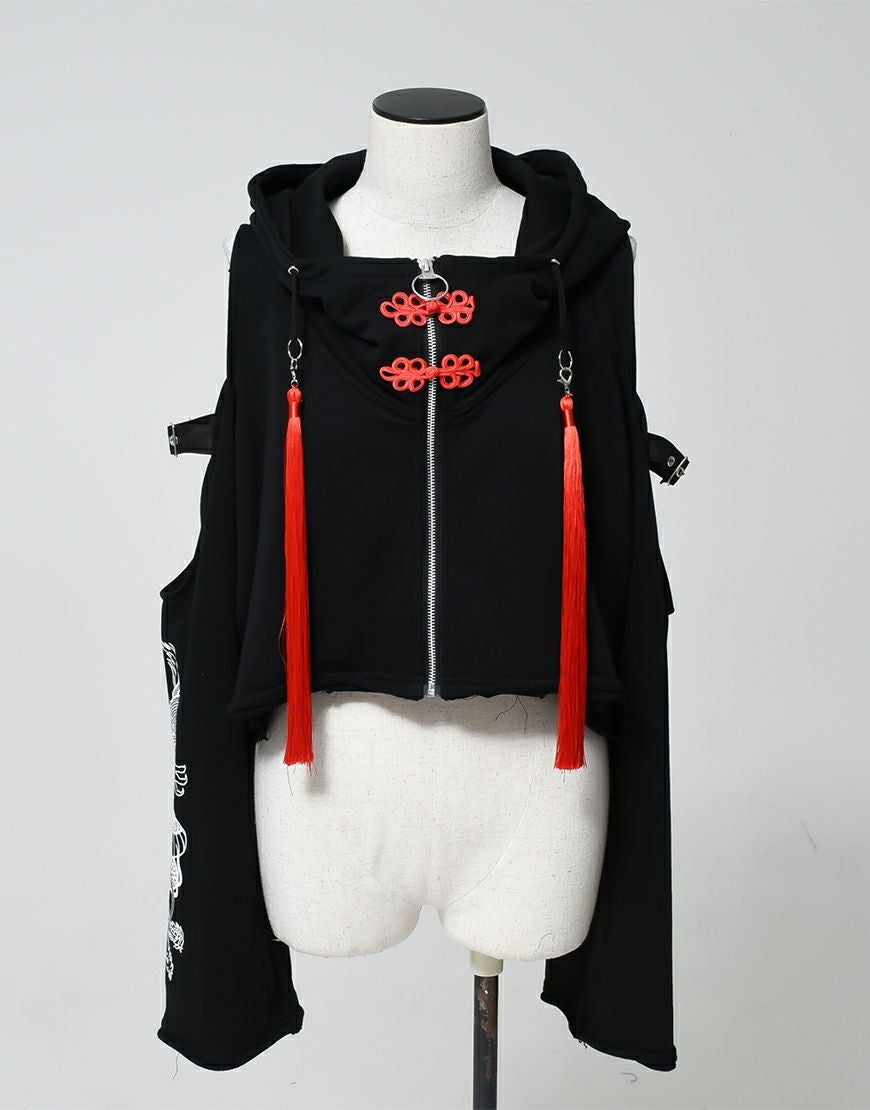 REFLEM【レフレム】クロップドチャイナジップアップパーカー/全2色