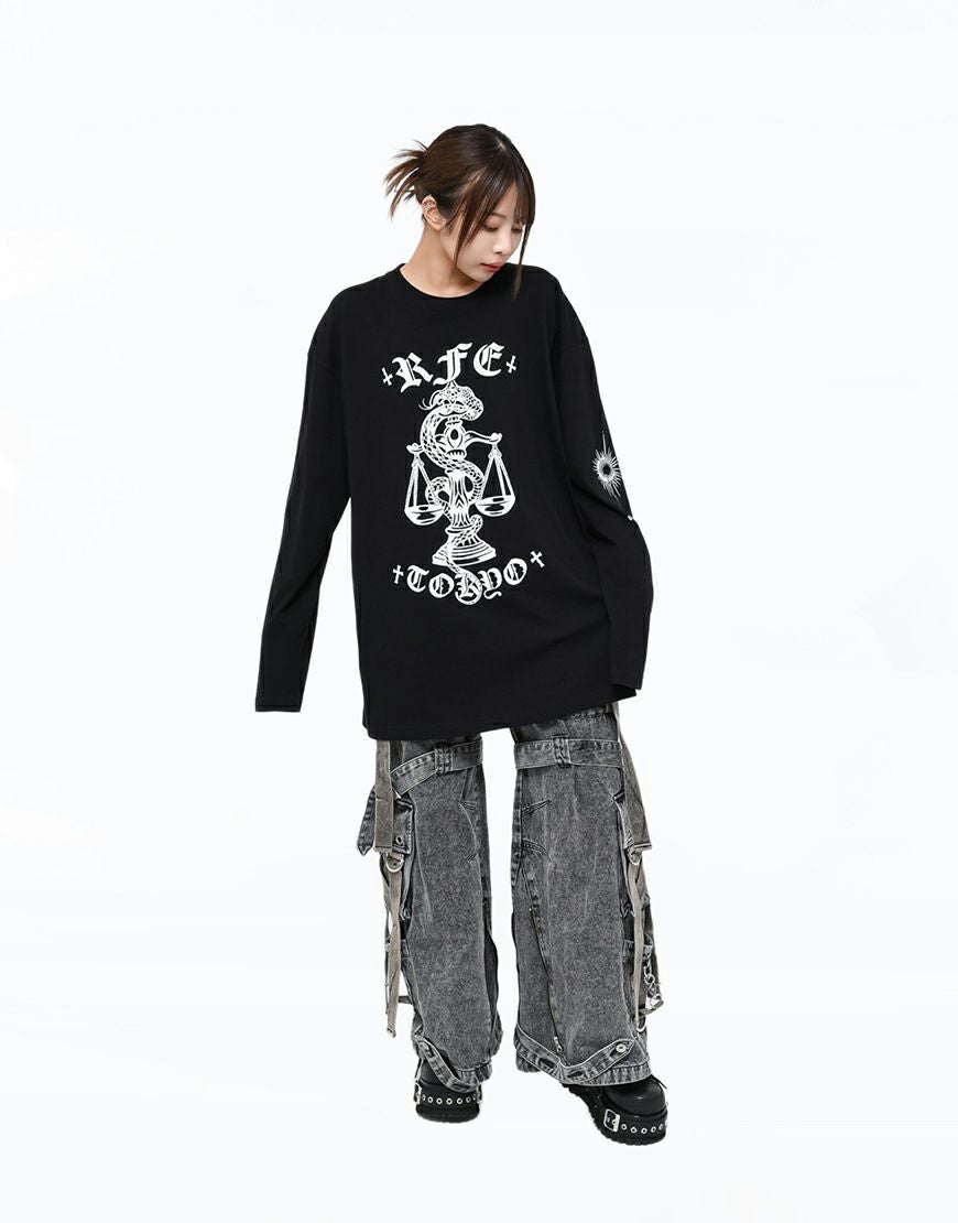 REFLEM【レフレム】薔薇グラフィックロンT/全3色