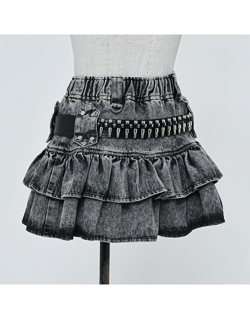 レフレム 弾丸ベルト付きフリルスカート REFLEM【レフレム】弾丸ベルト付きフリルスカート/全2色