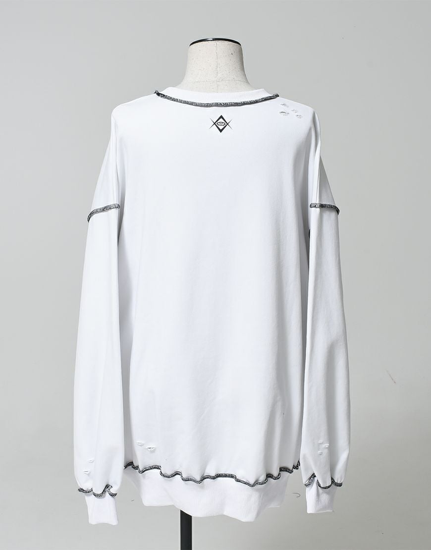 REFLEM【レフレム】チェーン付きクロックブリントスウェットトレーナー